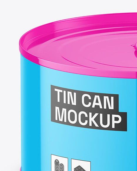 Glossy Tin Can Mockup