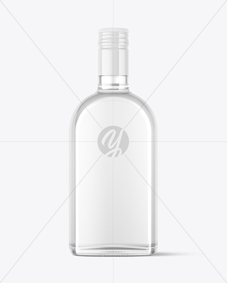 Clear Glass Vodka Bottle Mockup