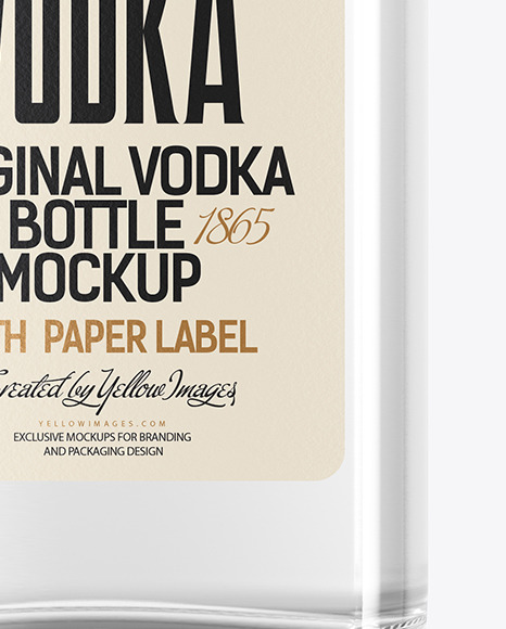 Clear Glass Vodka Bottle Mockup