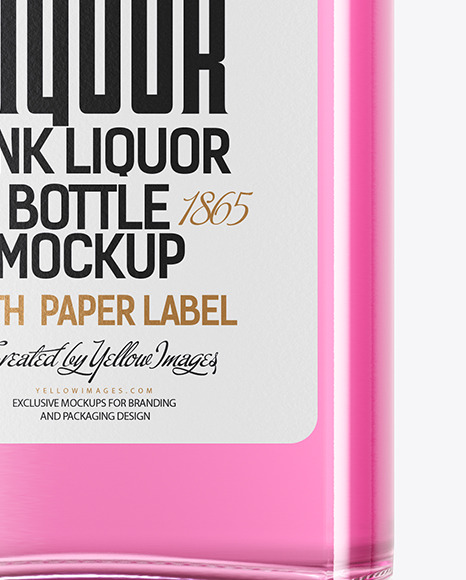 Clear Glass Liquor Bottle Mockup