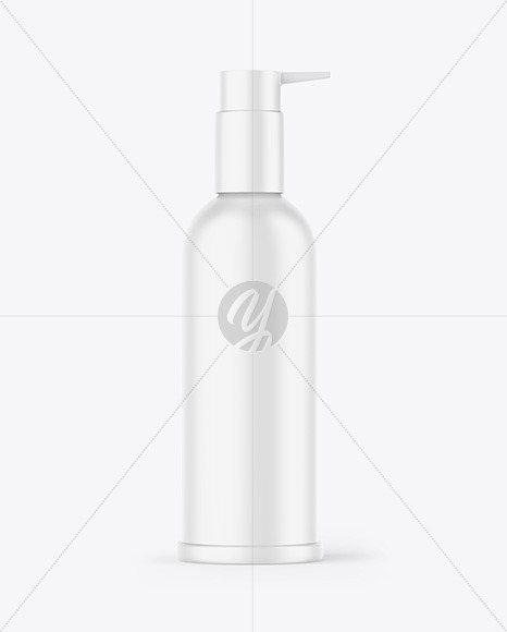 Matte Cosmetic Bottle with Pump Mockup