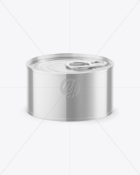 Glossy Metallic Tin Can Mockup