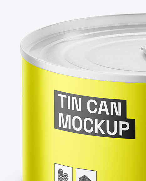 Matte Metallic Tin Can Mockup