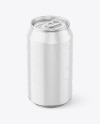 Glossy Aluminium Drink Can w/ Drops Mockup