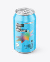 Glossy Aluminium Drink Can w/ Drops Mockup