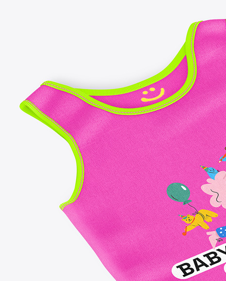 Baby Body Suit Mockup - Top Half Side View