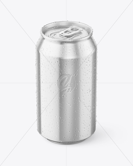 Metallic Aluminium Can w/ Condensation Mockup