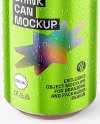 Metallic Aluminium Can w/ Condensation Mockup