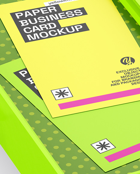 Two Business Cards in a Box Mockup