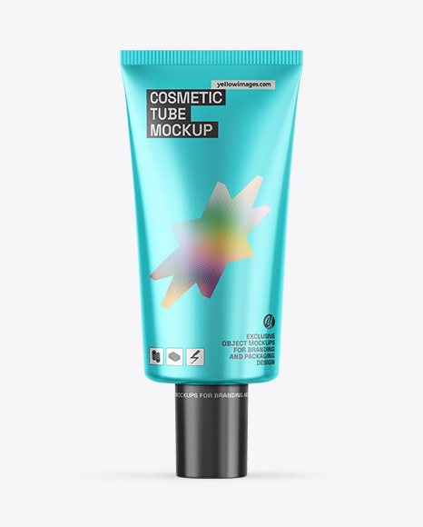 Metallic Cosmetic Tube Mockup - Toothpaste tube mockup