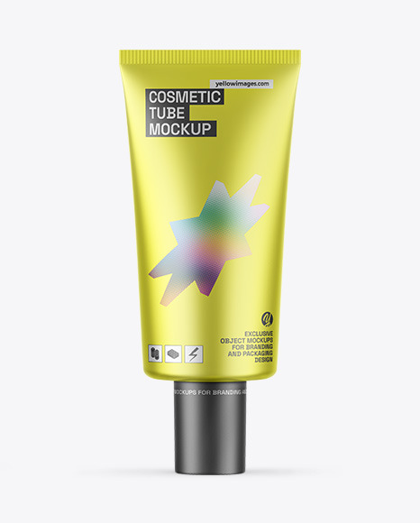 Matte Metallic Cosmetic Tube Mockup - Toothpaste tube mockup