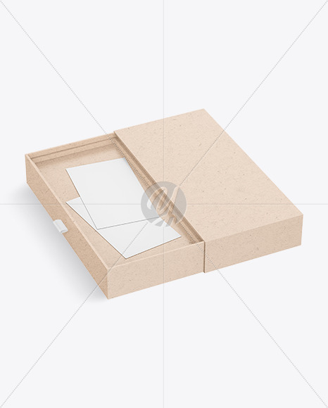 Two Business Cards in a Kraft Box Mockup