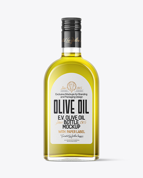 Clear Glass Olive Oil Bottle Mockup - Cocktail mockup