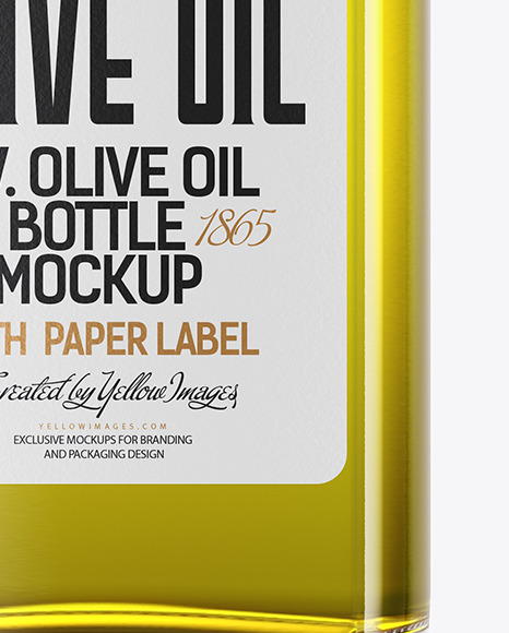 Clear Glass Olive Oil Bottle Mockup