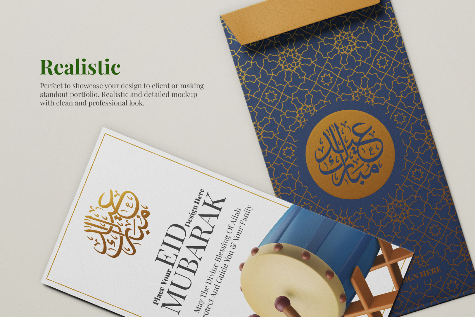 Eidi Gift Envelope Stationery PSD Mockup Set Eidi Gift Envelope Stationery PSD Mockup Set