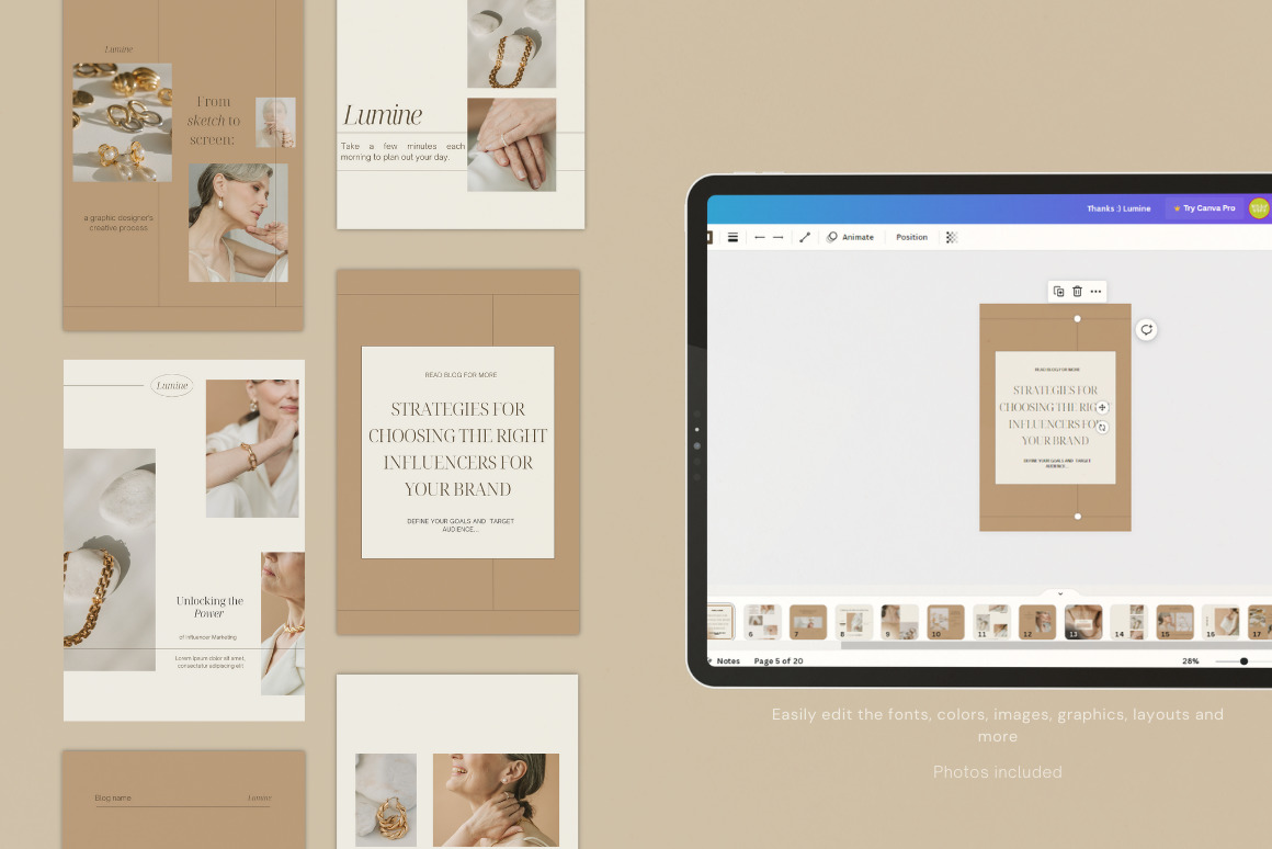 Lumine | 20 Pinterest Templates Canva | Pinterest Pin Design