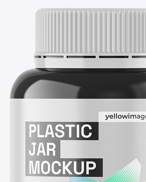 Glossy Plastic Pills Jar Mockup