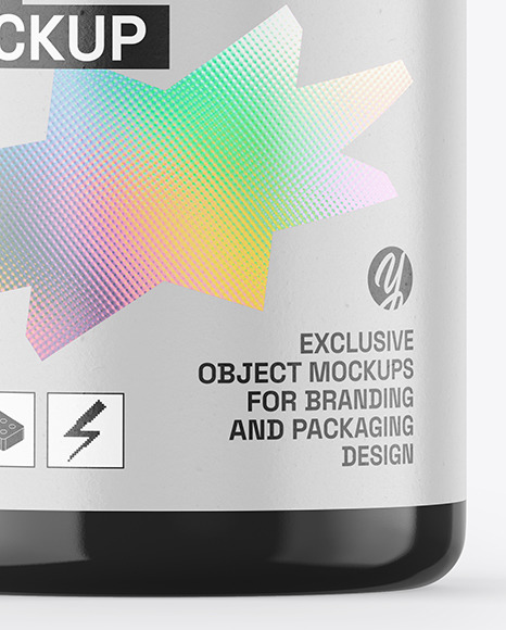 Glossy Plastic Pills Jar Mockup