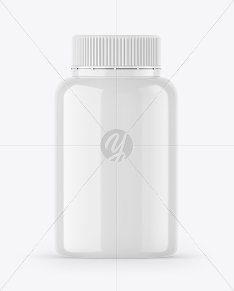 Glossy Plastic Pills Jar Mockup