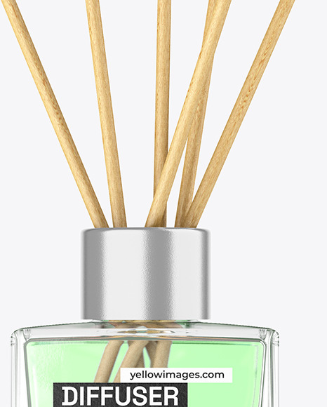 Clear Glass Diffuser Bottle Mockup