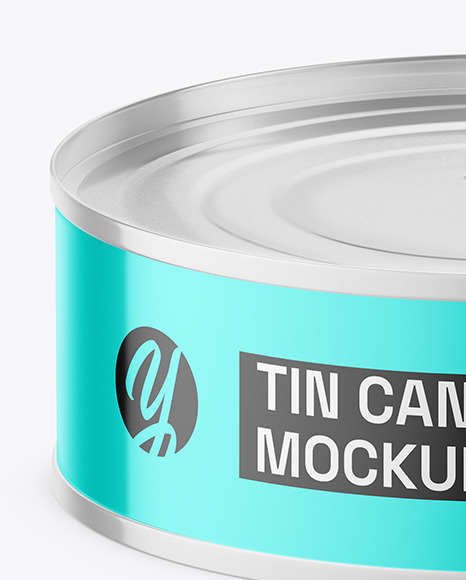 Glossy Metallic Tin Can Mockup