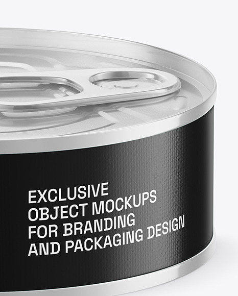 Glossy Metallic Tin Can Mockup