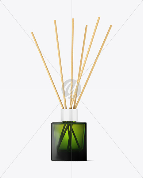 Green Glass Diffuser Bottle Mockup