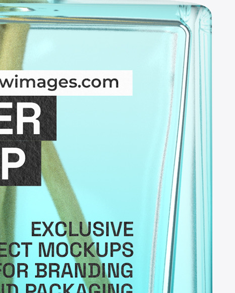 Blue Glass Diffuser Bottle Mockup