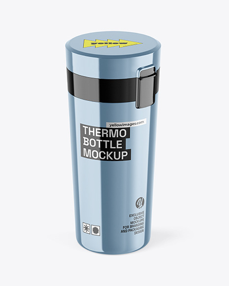 Metallic Thermo Bottle Mockup