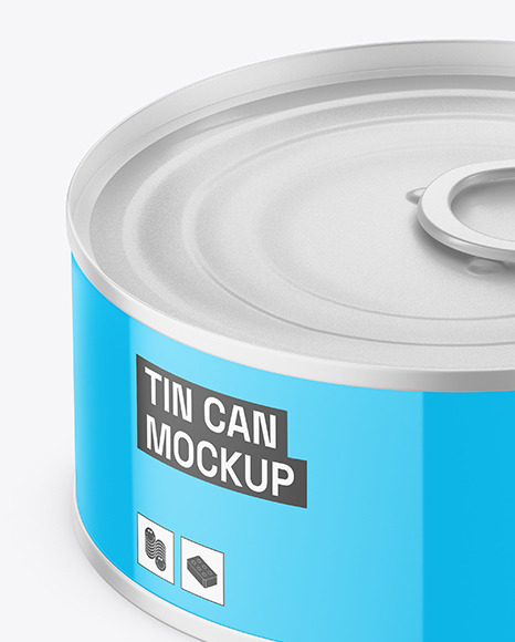 Glossy Tin Can Mockup