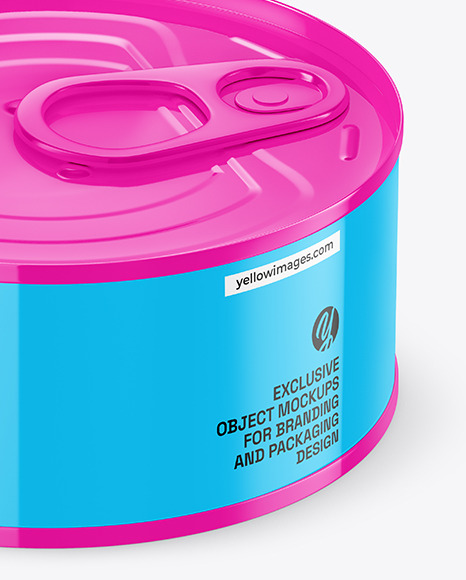 Glossy Tin Can Mockup