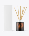 Frosted Amber Glass Diffuser Bottle w/ Box Mockup