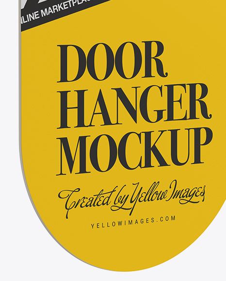 Door Hanger Mockup - Half Side View