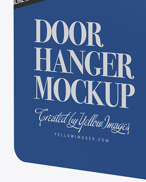 Door Hanger Mockup - Half Side View