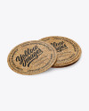 Stack of Cork Beverage Coasters Mockup