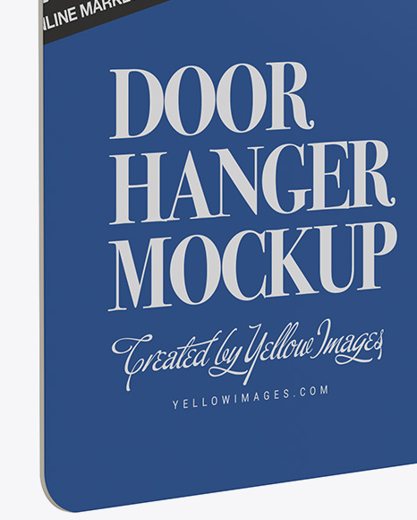 Door Hanger Mockup - Half Side View