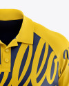 Men&#039;s Polo With Long Sleeve Mockup - Front View