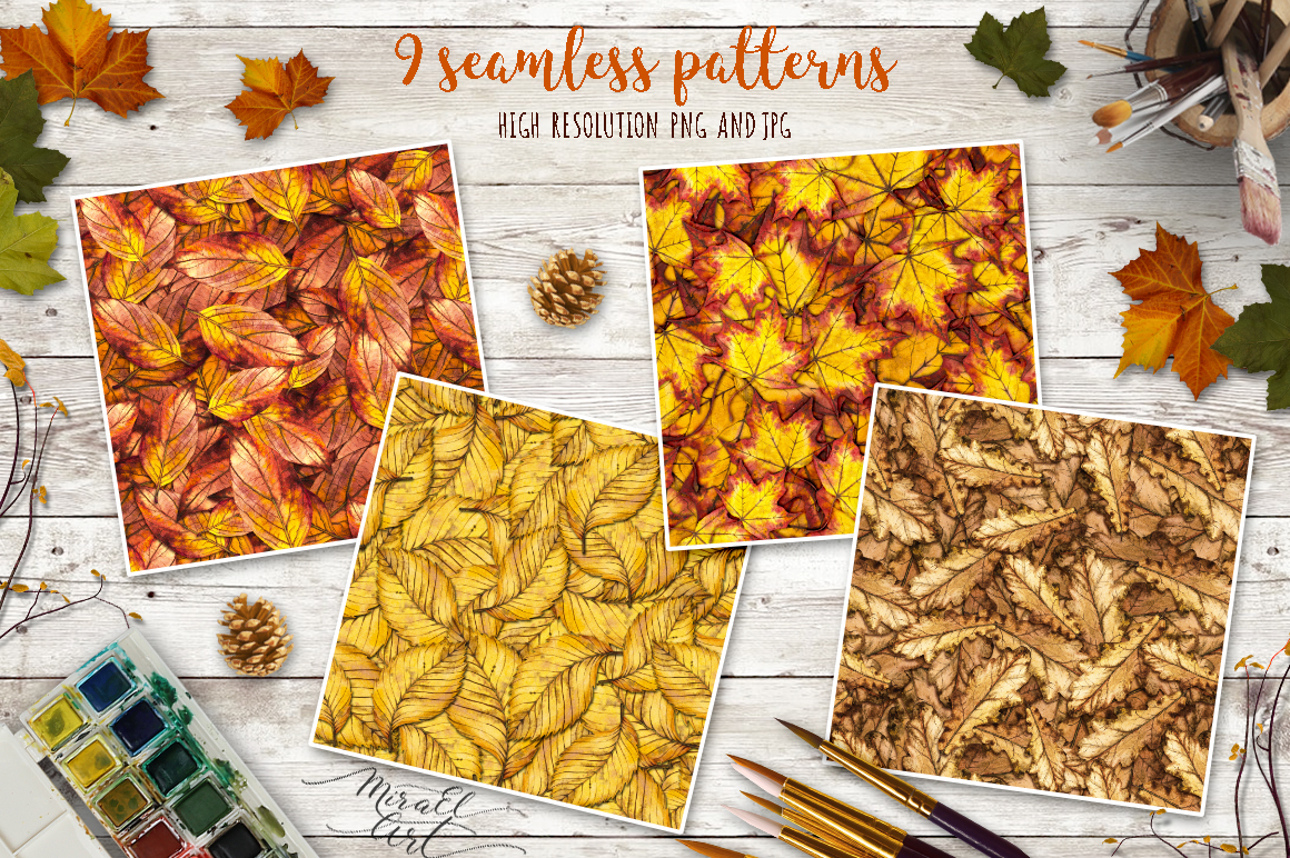 Watercolor autumn leaves Watercolor autumn leaves