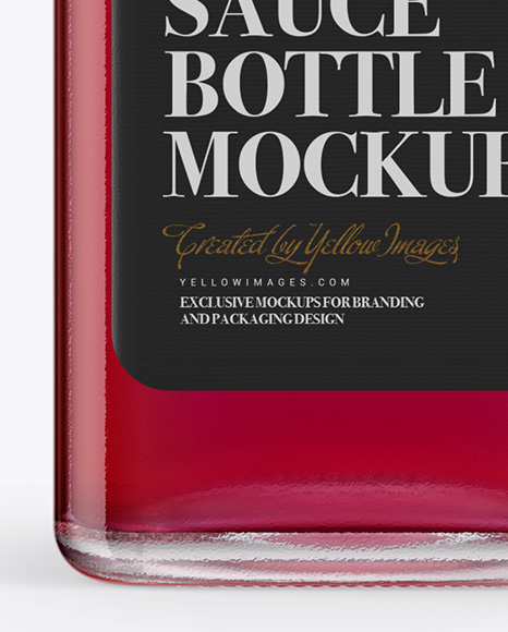 250ml Glass Bottle with 250ml w/ Raspberry Vinegar Mockup