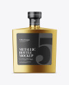 Square Metallic Glass Bottle Mockup Square Metallic Glass Bottle Mockup