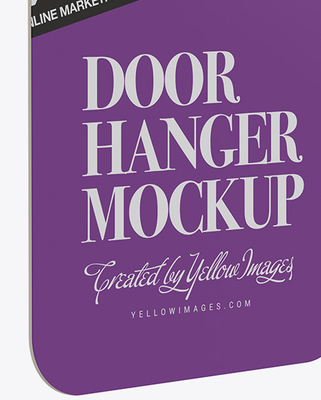 Door Hanger Mockup - Half Side View