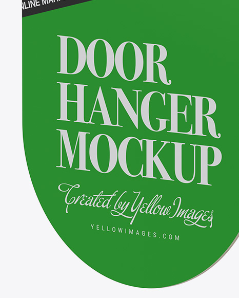 Door Hanger Mockup - Half Side View