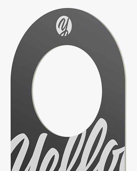 Door Hanger Mockup - Half Side View