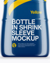 Bottle In Glossy Shrink Sleeve Mockup