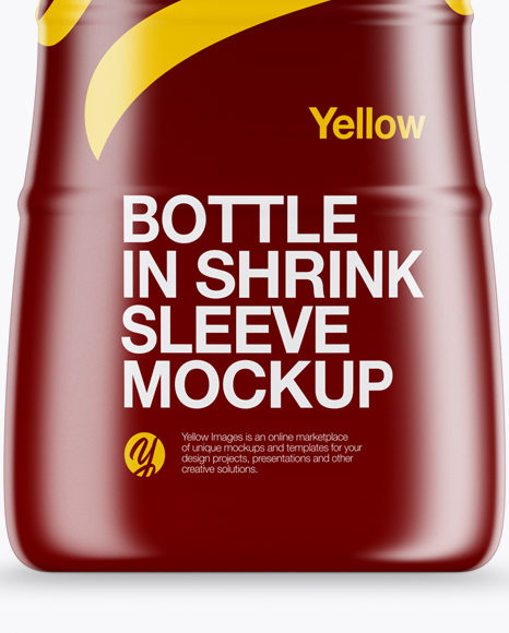 Bottle In Matte Shrink Sleeve Mockup