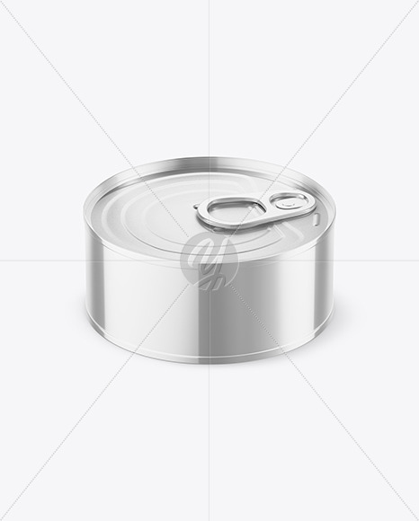 Glossy Metallic Tin Can Mockup