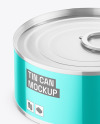 Glossy Metallic Tin Can Mockup