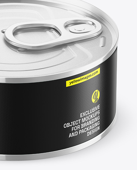 Glossy Metallic Tin Can Mockup