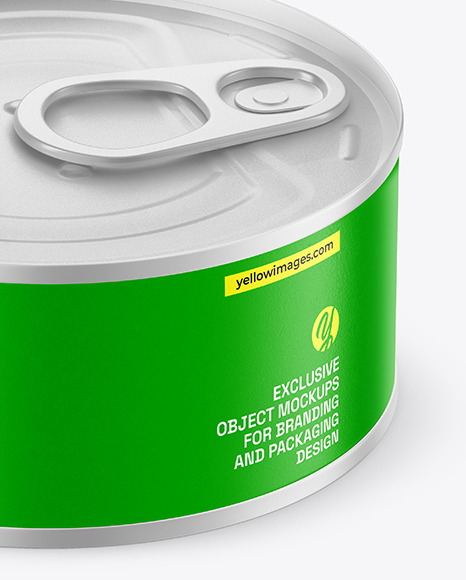 Matte Metallic Tin Can Mockup