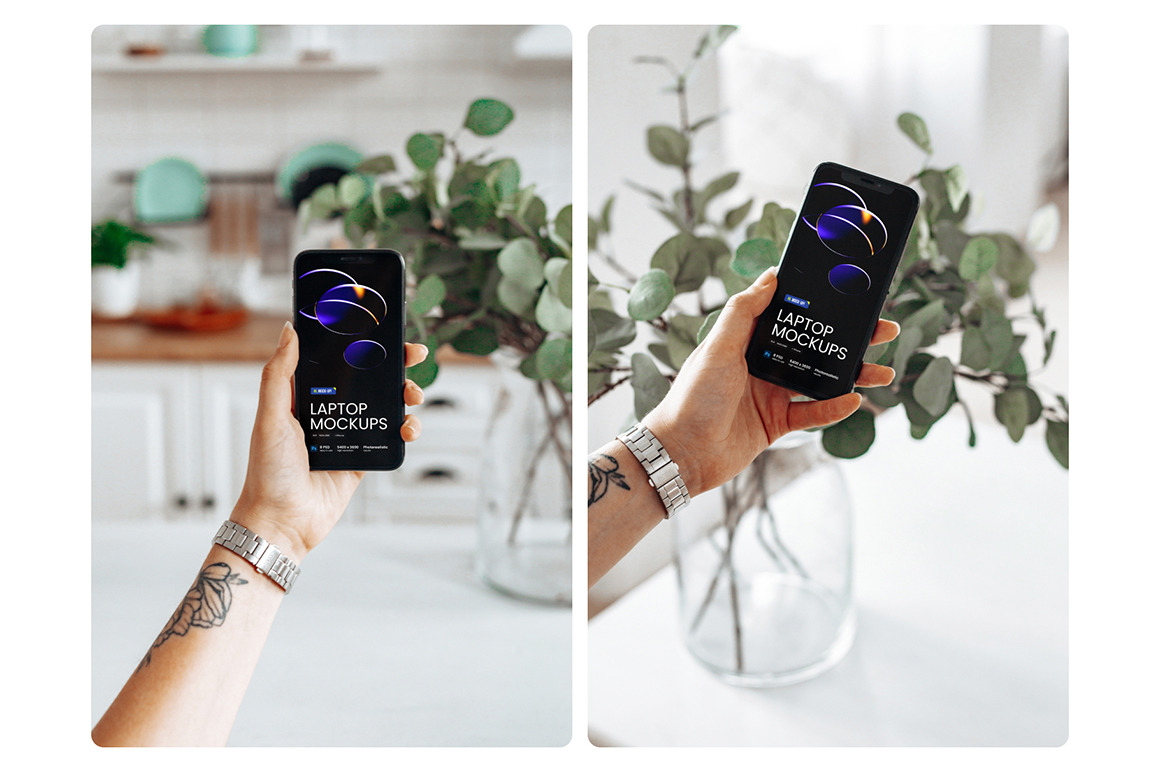 8 Device PSD Mockups | LAPTOP + IPHONE 8 Device PSD Mockups | LAPTOP + IPHONE